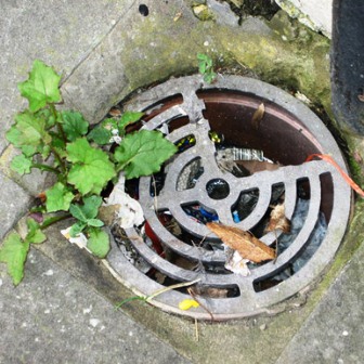 blocked pipe outside house